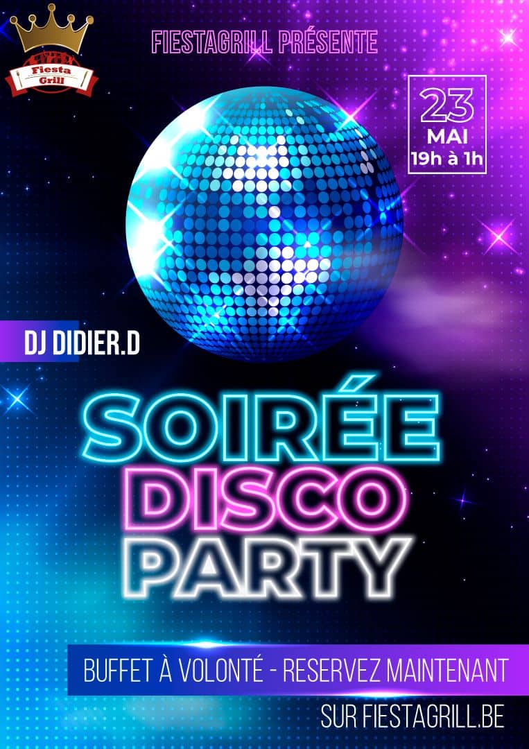 Soirée disco party 23 mai 2025
