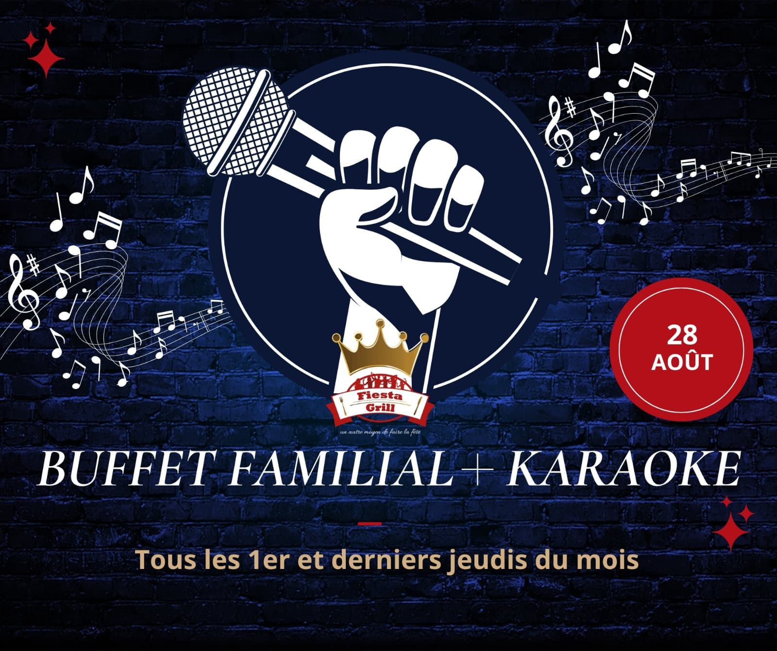 Buffet Familial avec karaoké 28 août 2025