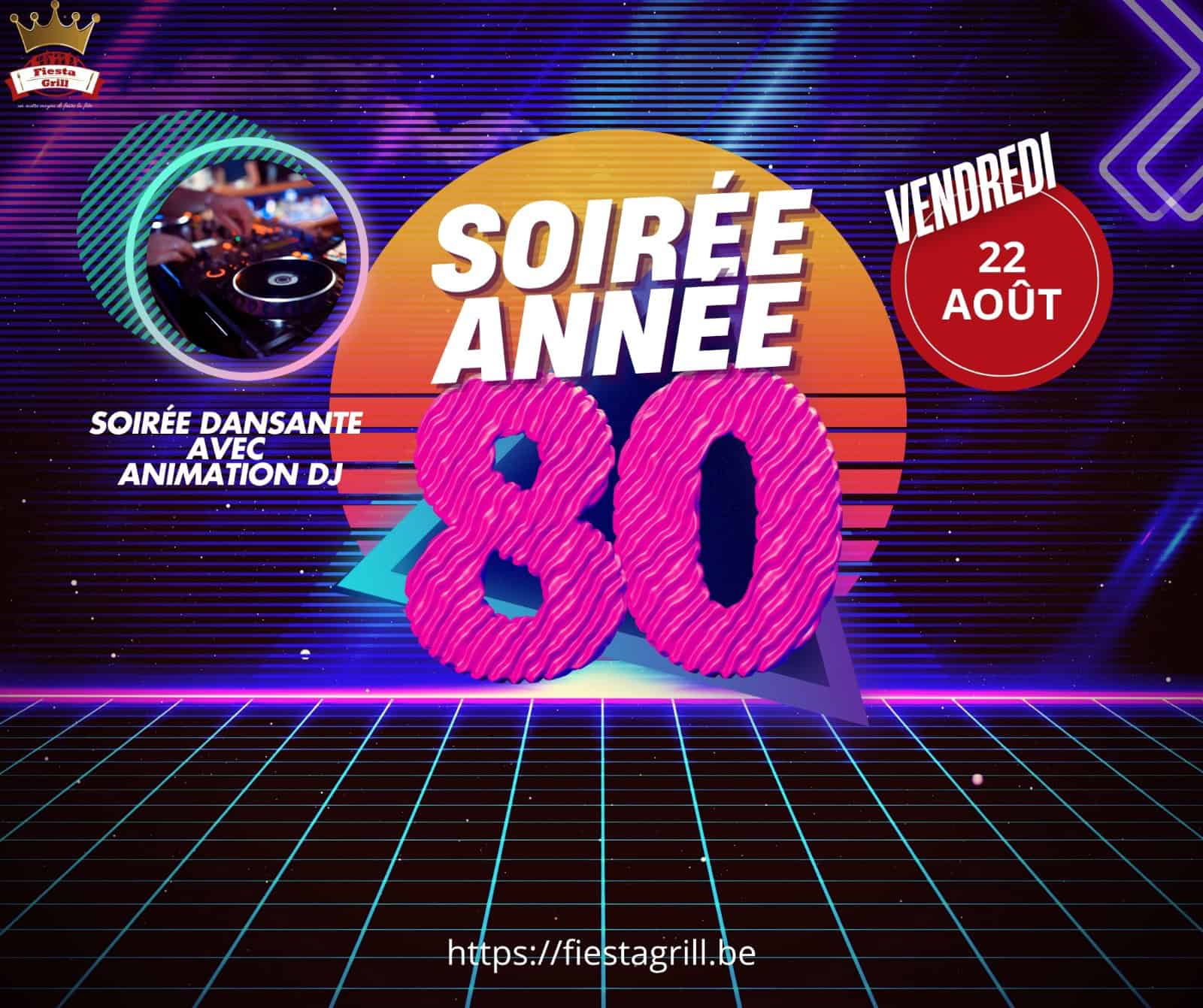 Soirée année 80 le 22 août 2025