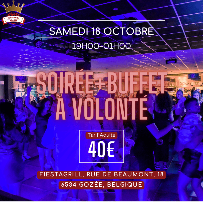 Soirée + buffet à volonté 18 octobre